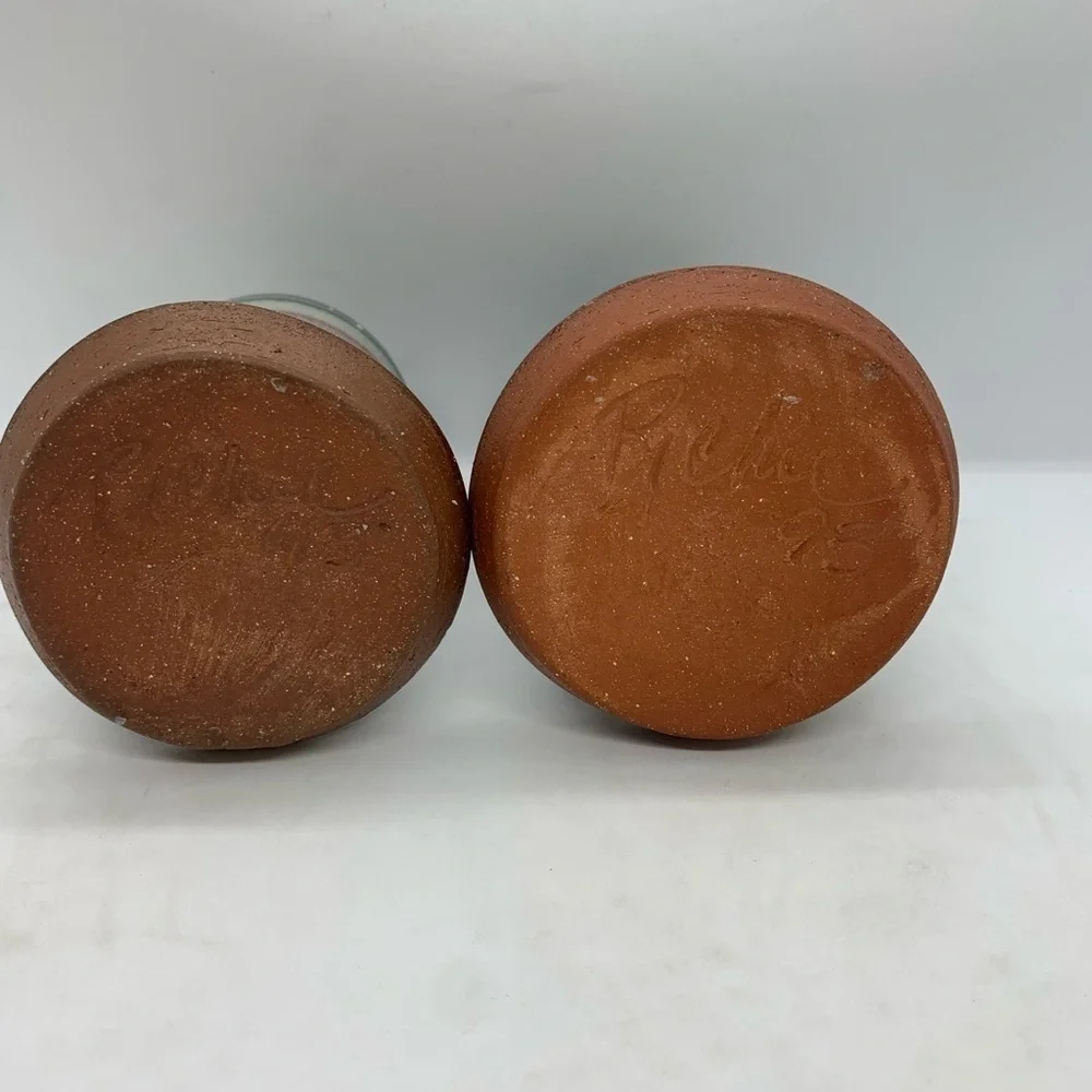 Vintage Signed Glazed Studio Pottery Candlesticks